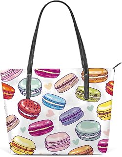 Bolsa de ombro para mulheres, sacola de couro, bolsa grande para compras, trabalho, macarons sem costura, bolsa casual