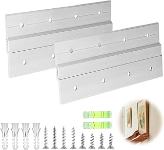 4PCS-Aluminum Mural Hardware Bracket,French Cleat Picture Hanger,Wall Panel Hangings,Easy Installation,Perfect for Hanging Framed Art, Mirrors, Paintings and Wall Panels