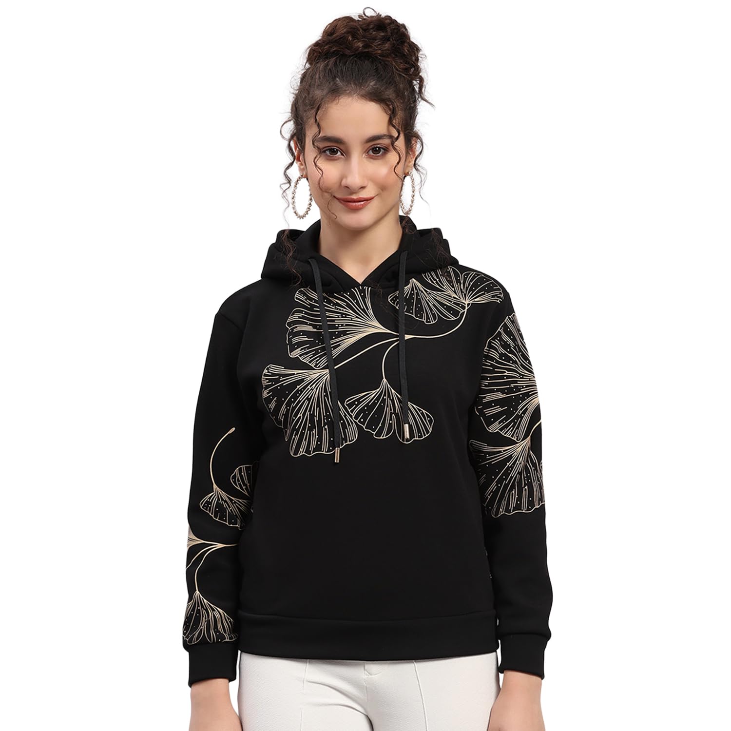 Monte Carlo Womens Regular Fit Printed Pull On Closure Full Sleeve Winter Sweatshirt | Warm Pullover for Ladies | Soft Comfortable Casual Winter Wear for Women's(Pack of 1)