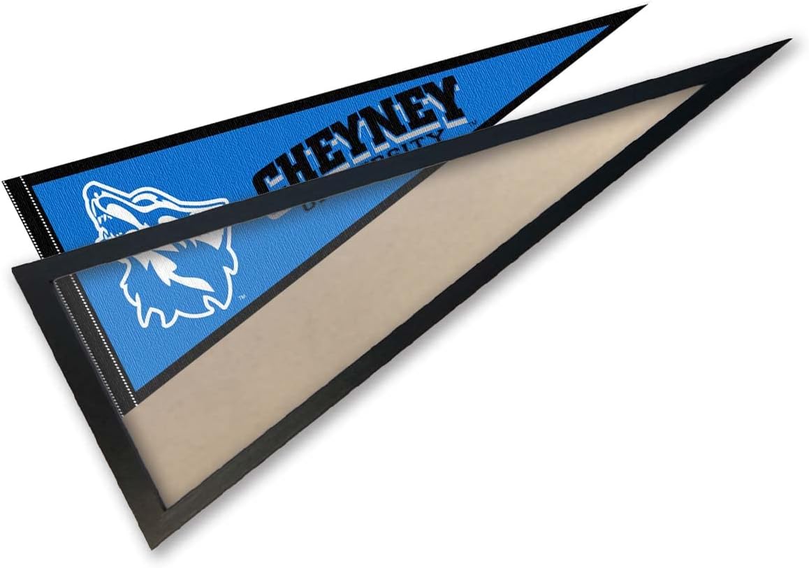 College Flags & Banners Co. Cheyney University Wolves Pennant and Wood Pennant Frame