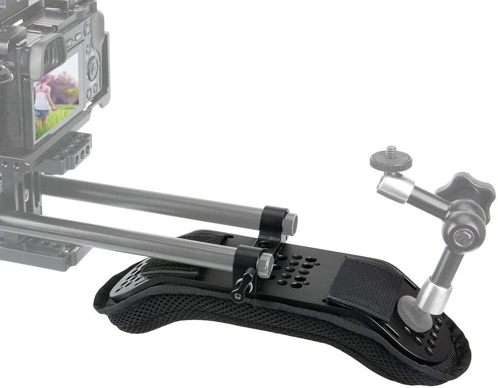 NICEYRIG DSLR Basic 15mm Shoulder Pad Integrated with Cheese Shoulder Plate, Dual 15mm Rod Rail Blocks