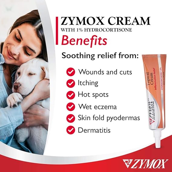 Amazon Com Zymox Veterinarian Strength Topical Cream With 1 Hydrocortisone For Dogs And Cats 1oz Pet Itch Remedies Pet Supplies