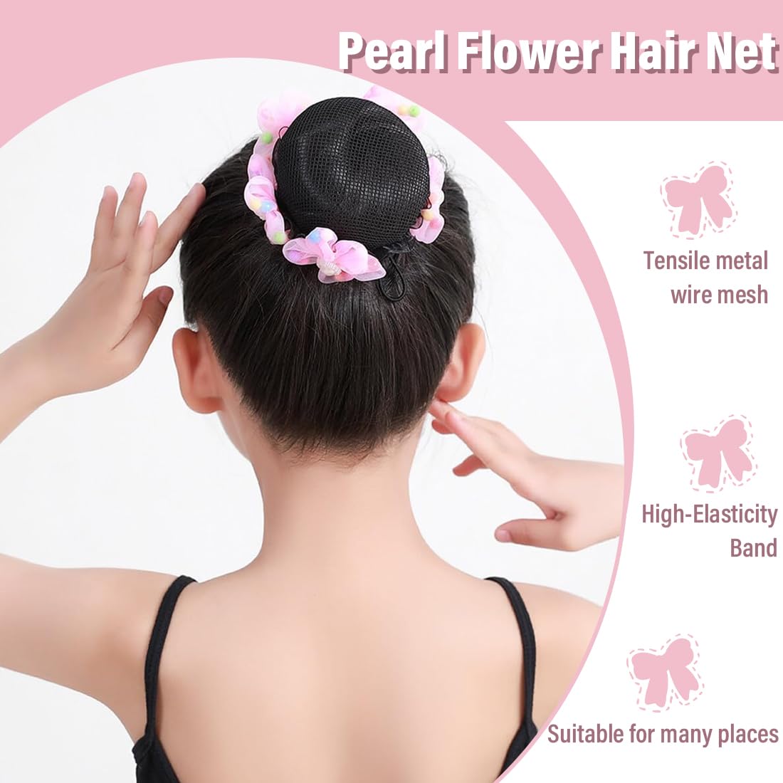 Retine per capelli monouso 4 pezzi per chignon con cuscinetti e retina per nodi
