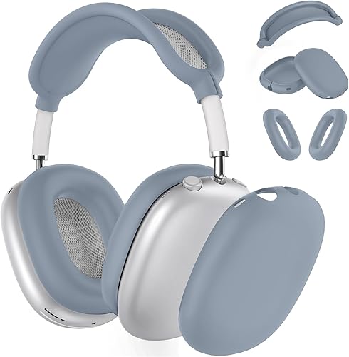 Miniatura 34 de Funda rígida para AirPods Max con modo de sueño, funda de transporte para auriculares con almohadillas de silicona para AirPods Conjunto negro y