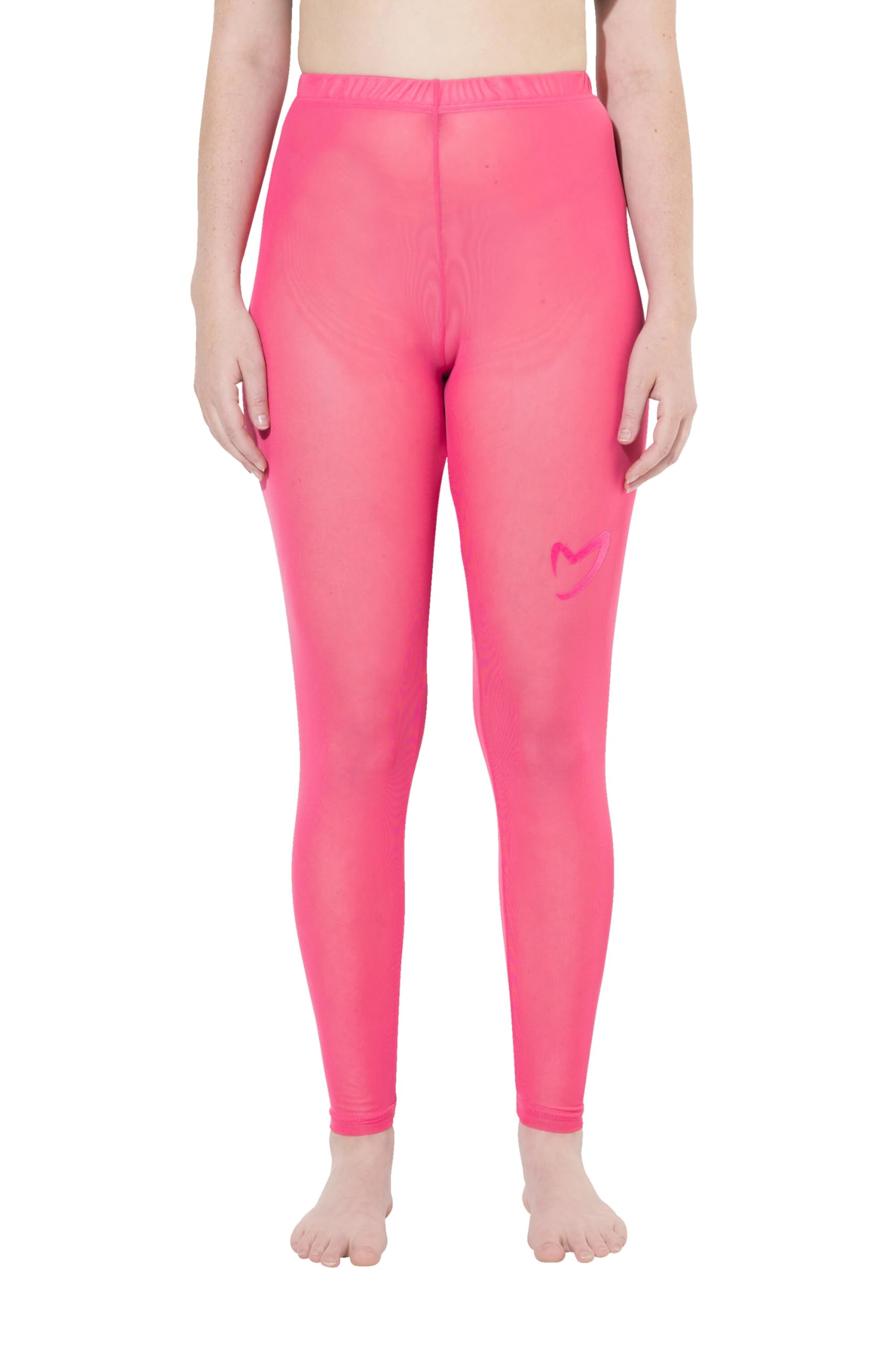 Ulla Popken Damen große Größen Übergrößen Plus Size Strumpf-Leggings, Mesh, Herz, Flockdruck 833749