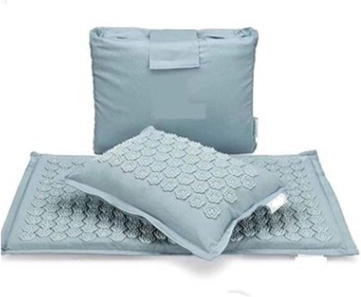 Beach Blankets Acupressure Mat Massage Mat Yoga Mats Pillow with Bag Acupuncture Pillow Accupresure Mat(Mint Blue Set)