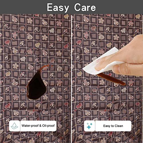 Image of Heart Home Dining Table Cover|PVC Spill Proof Geometric Pattern Tablecloth|Kitchen Dinning Protector with Seamless Border, 60X90 Inch (Gold)