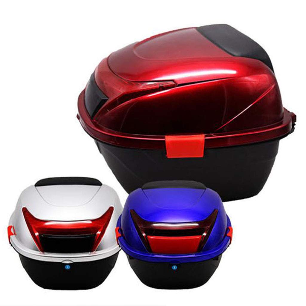 Bagażnik motocyklowy Hard Tail Bike Top Box Rack Mount Bagaż Kask Storage Carrier Case Universal Scooter z Keys & Plate, Anti-drop, odporny na zużycie, wodoodporny, odpowiedni do większości skuterów