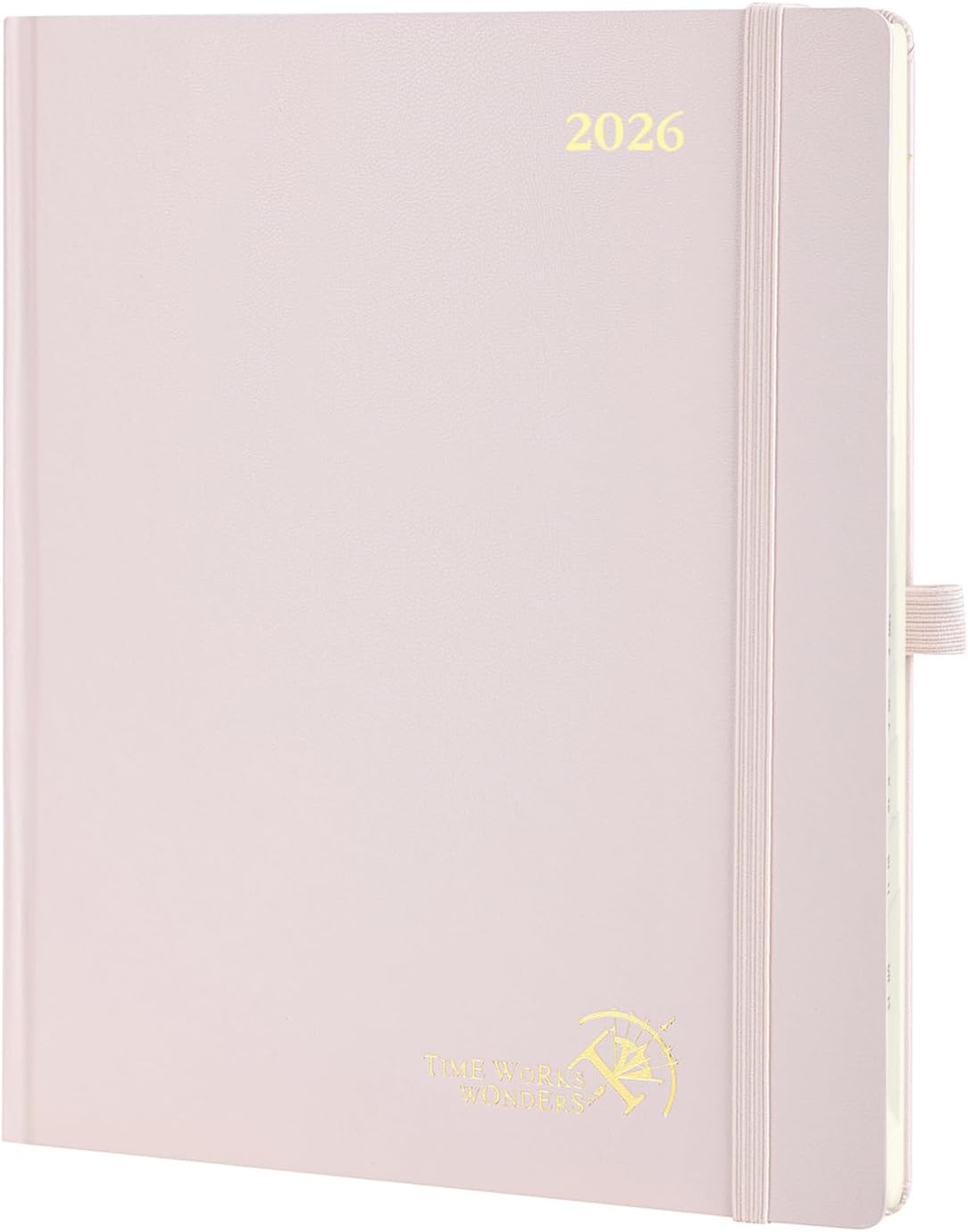 POPRUN 2026 Planner (Large Size 8.5''x 10.5'' Hardcover) - Daily Weekly and Monthly Calendar Agenda 2026 Appointment Book with Hourly Time Slots, Monthly Tabs, 100 GSM - Light Pink Light Pink Large-8.5'' x 10.5'' Jan. 2026 - Dec. 2026