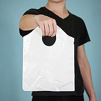 Vista 2 de Bolsas de plástico con mango troquelado para pequeñas empresas. Bolsas de mercancía con asas