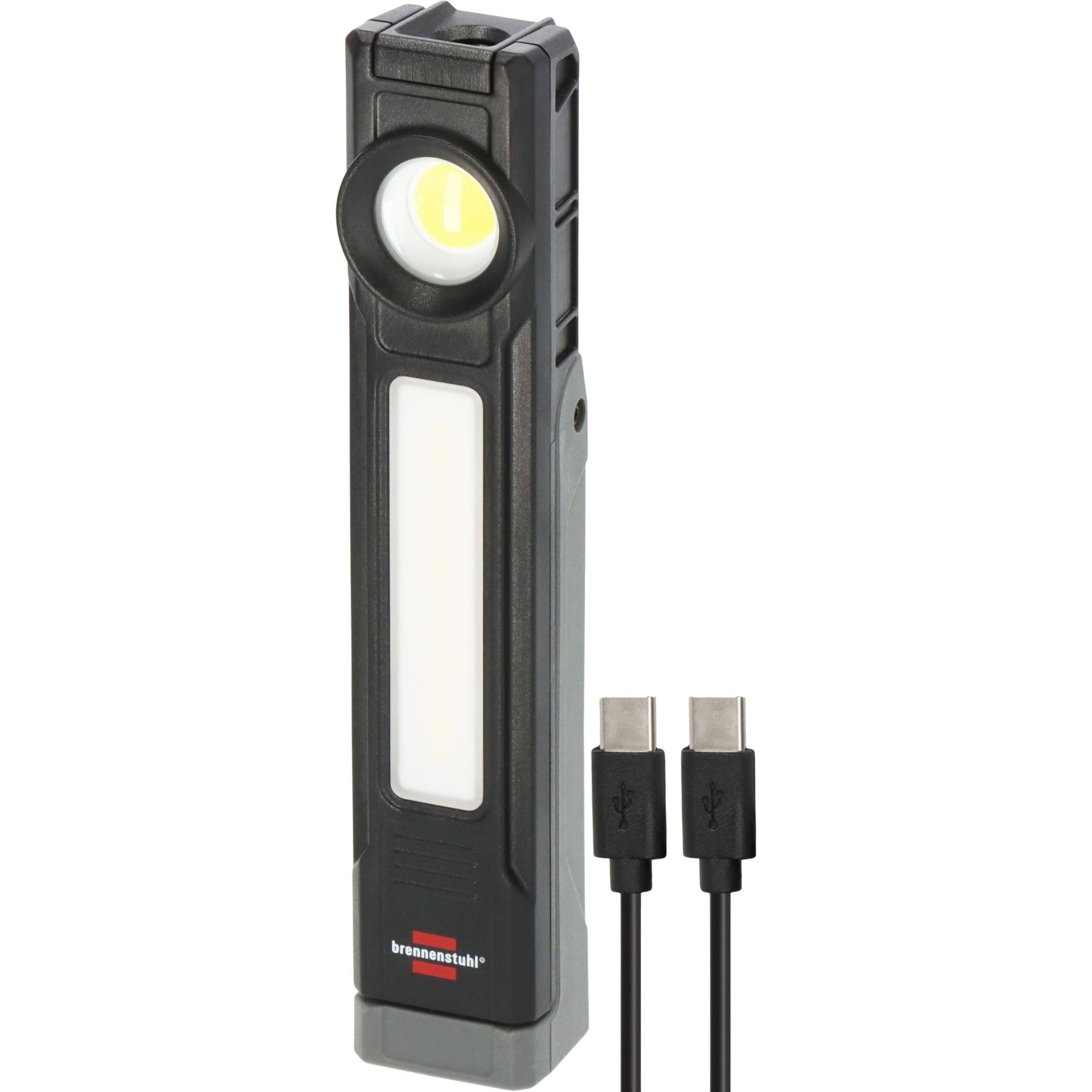 Brennenstuhl Latarka LED akumulatorowa HL 900 A/Lampa robocza z magnesem (3 źródła światła: Spot, COB, SMD, 900lm, stopień ochrony IP54, do 40h pracy, wymienny akumulator, uchwyt 130°, 6500K)