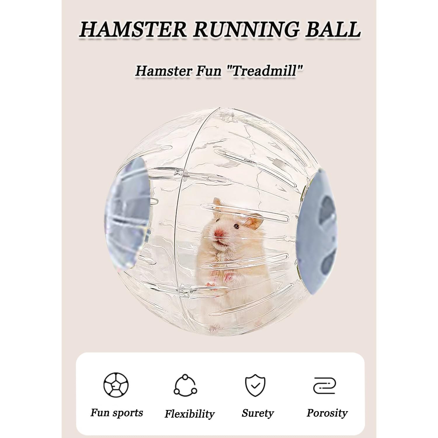 Large Transparent Hamster Exercise Ball – Ventilated, Safe For Small Pets, Easy To Clean, Jumbo Size For Chinchillas & Gerbils - View #3