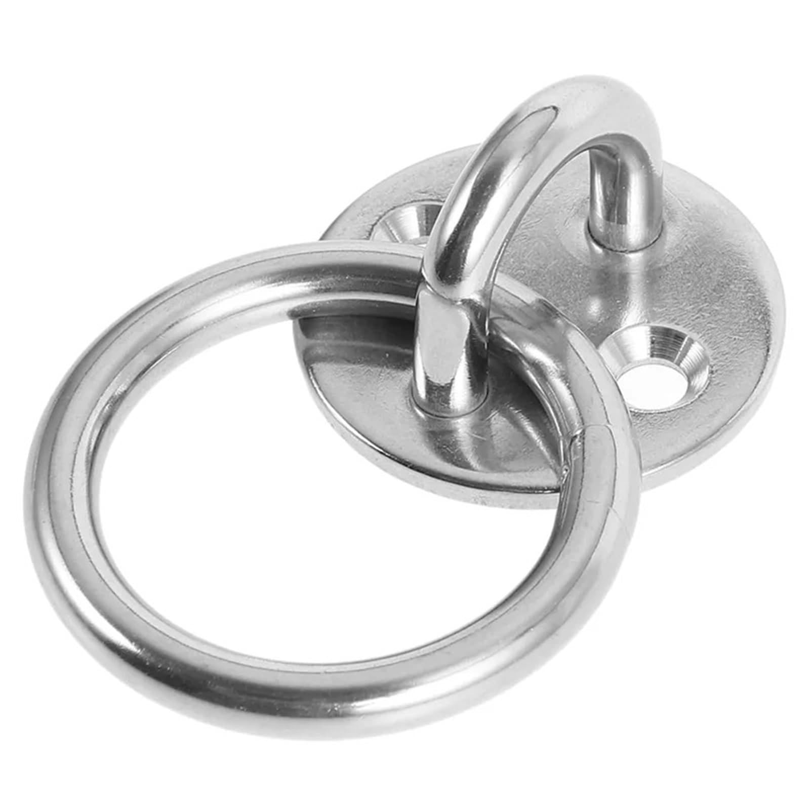 Ucygor M8 Eye Plate 2Pcs Heavy Duty Wall Ceiling Anchor Stainless Steel Pad Eye Plate Staple Ring Hooks Hangers For Swings Hammocks Marine Hardware For Wall Ceiling Hanging(M8)