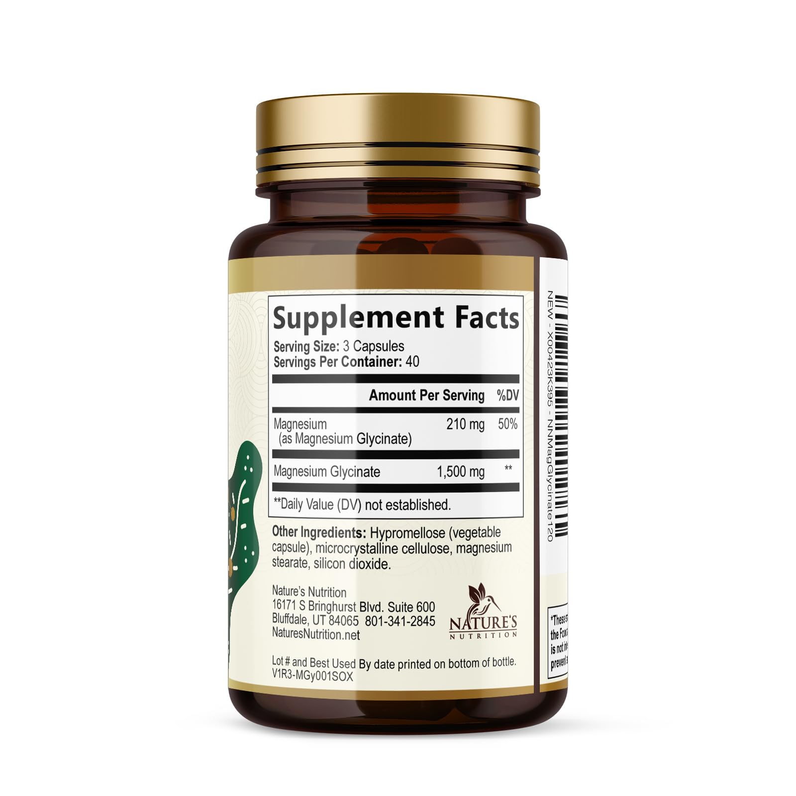 Magnesium Glycinate 1500mg - 100% Chelated - High Absorption Magnesium Glycinate 500mg Per Capsule - Sleep, Heart Health, Bone, & Muscle Support Supplement - Vegan - Bottled in the USA - 120 Capsules — Amazon image 9