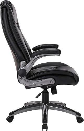 Miniatura 5 de COLAMY Silla de oficina con respaldo alto, silla de escritorio de cuero ejecutiva, brazos abatibles ergonómicos, ajustable, giratorio, acolchado