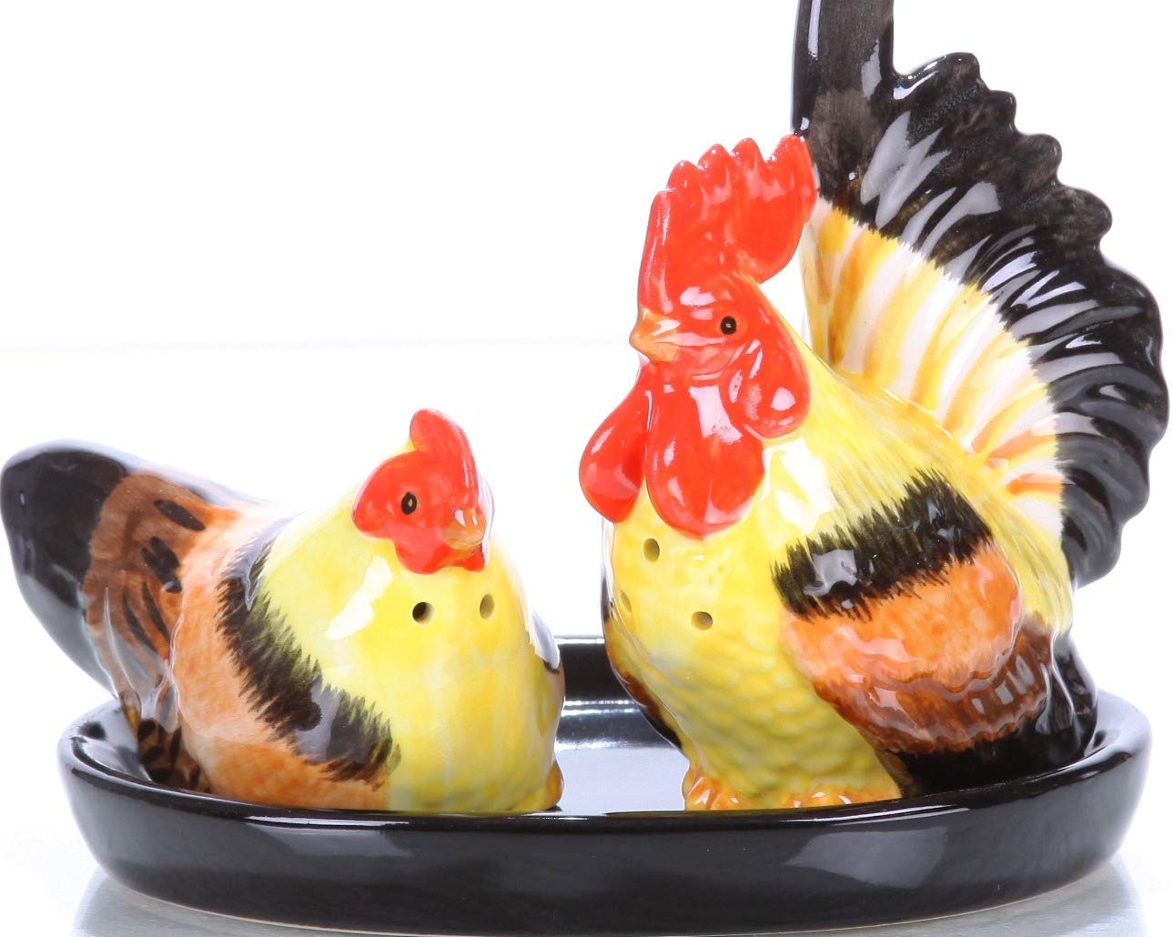 Sel Poivre Mélange Ensemble Motif Poulet/Coq coquetiers cadeau table cuisine/maison ceramique 5 pieces