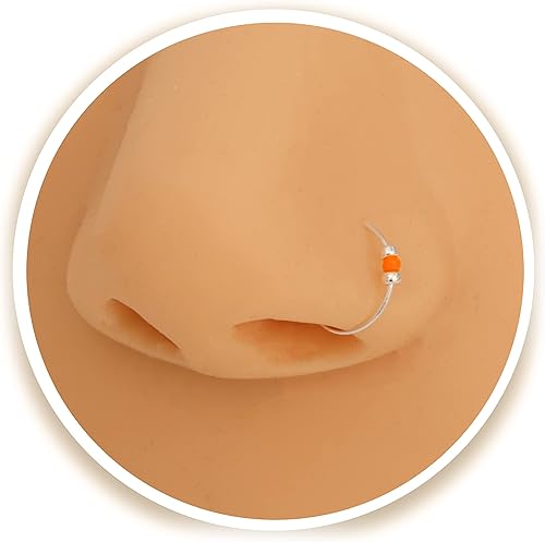 Miniatura 8 de Cuentas de anillo de nariz falsas Turquoise Bead Silver