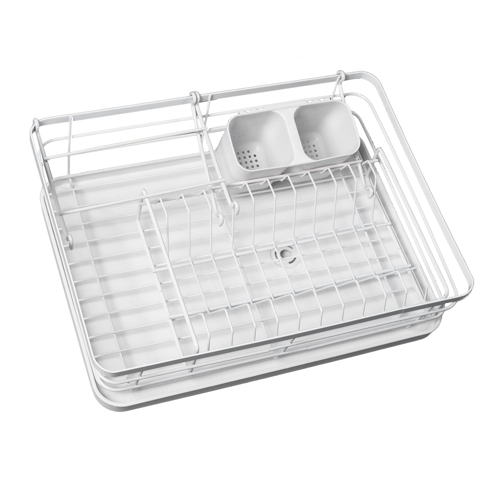 Drainer Rack Tableware Storage Kitchen Storage Rack Dish Drainer Organizer Shelf Rugged 360° Rotatable Spout Large Capacity Dish Drying Rack for Counter