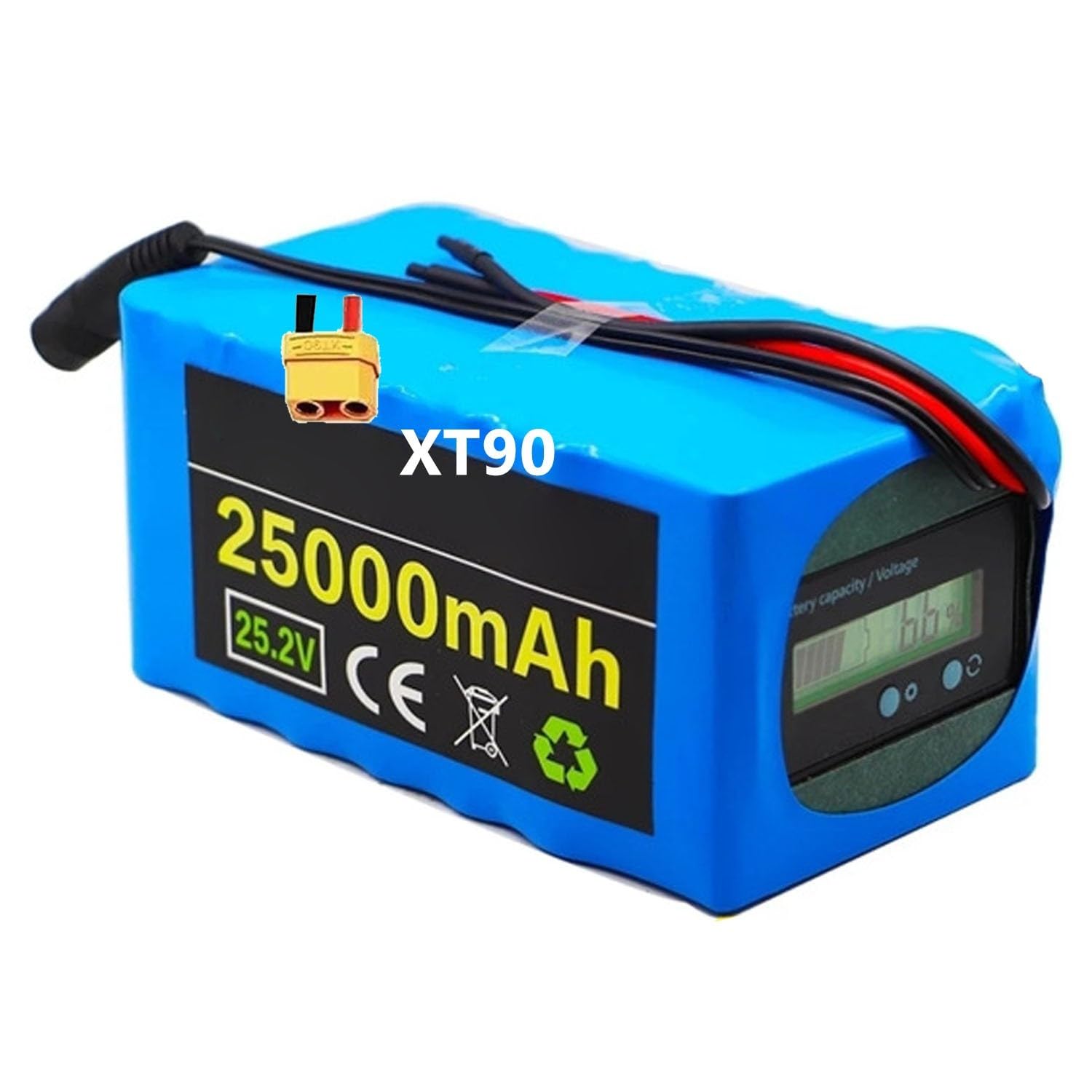 25.2V 25AH E-Bike Akku E-Fahrrad Ersatzakku Mit Ladegerät 6S4P Elektro Scooter Batterie Wasserdichter PVC-Akku Eingebauter BMS Für 50W 250W 350W 500W Motor