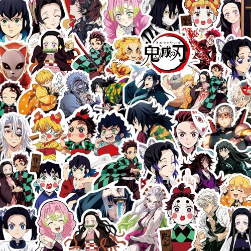 82 PCS Demon Slayer Stickers for Gifts Waterproof Sticker for Phone Laptop Water Bottles Hydro Flask Stickers for Kids Toddlers Vinyl