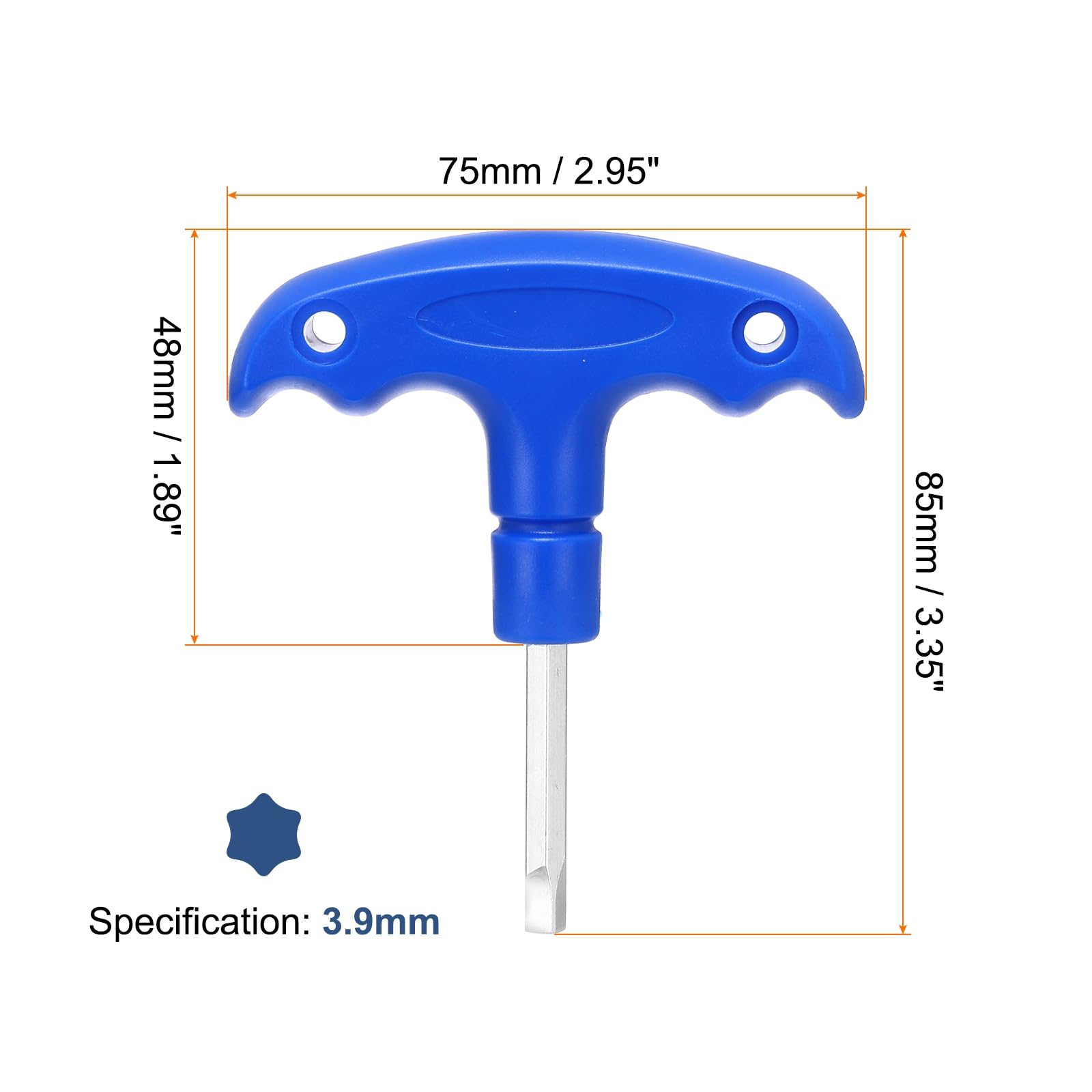sourcing map Golf Spike Wrench Tool 3.9mm Golf Torque Wrench Stainless Steel Golf Head Adjustment Tool Golf Driver Torque Tool with Square Tip for Golf Driver and Head Weight, Blue