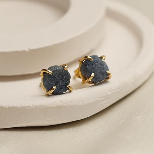 Miniatura 44 de Gempires Natural Raw Prong Setting Stud Earrings, 8-10 mm Crystals Earring, Handmade Jewelry, Gift for Her