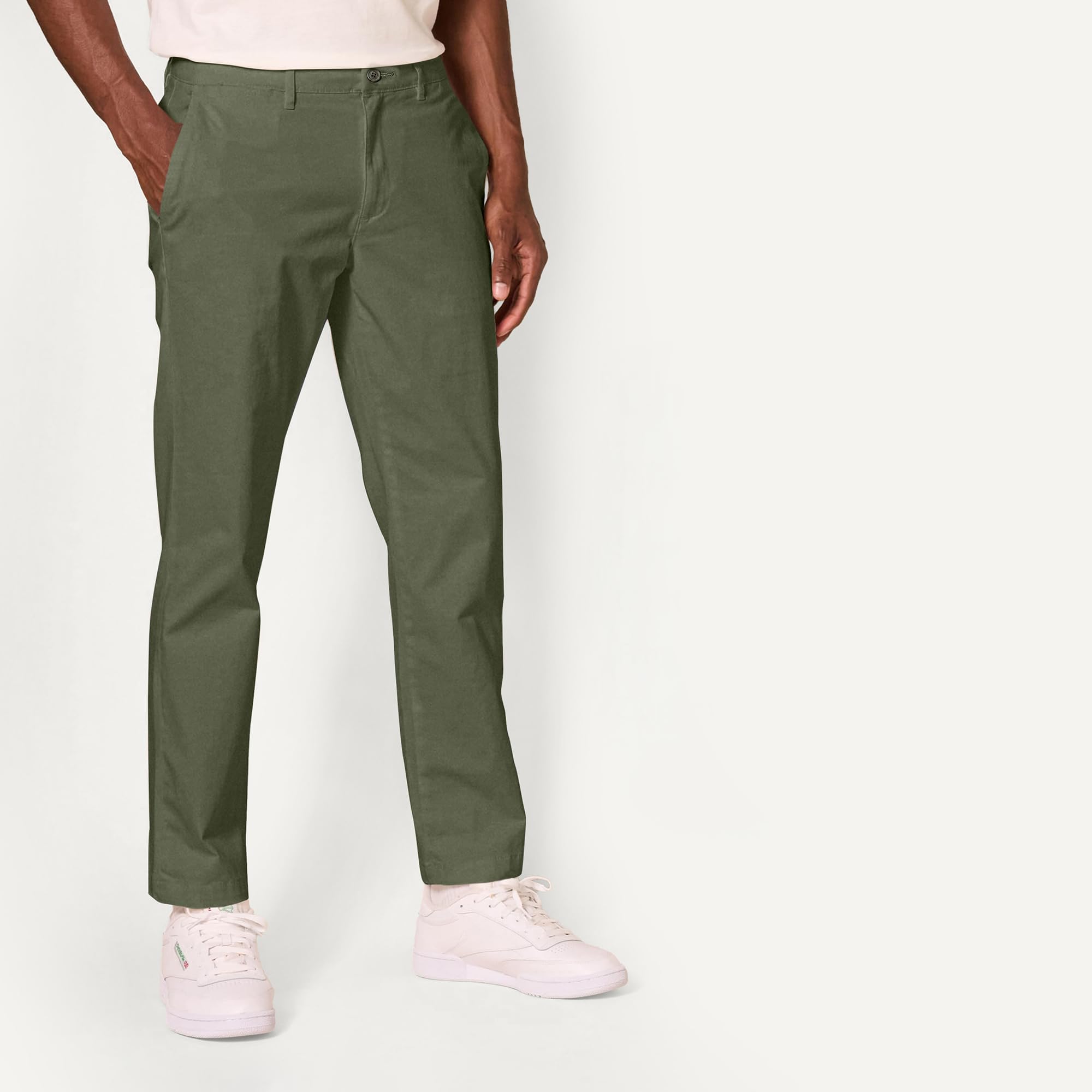 Amazon Essentials Pantalones de Estilo Chino, Elásticos, Cómodos, de Tela Lavada y Corte Atlético Hombre