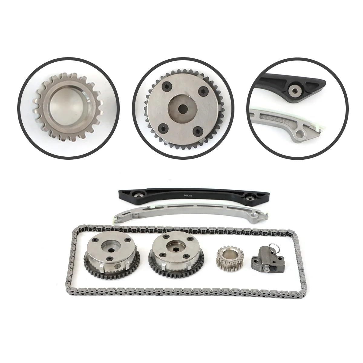 catena pompa olio motore Adatto per Evoque Adatto per Freelander 2.0L 2011-2018 Kit di Riparazione Auto Kit Catena di Distribuzione + 2 VVT CJ5E6C525AD + CJ5E6C524AD