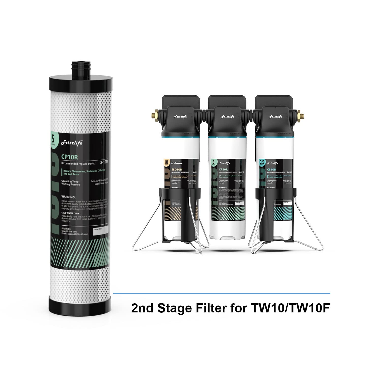 Frizzlife CP10R (2. Stufe) Ersatzfilterpatrone für TW10 Untertischwasserfilter