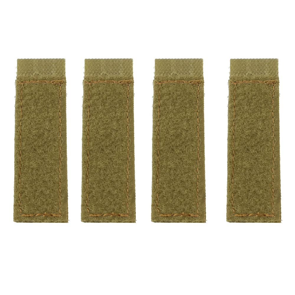 X2TKTACT Molle Strips for Attaching Tactical ID Patches - for 3-inch high Patches, Patches Display Tactical Molle Strips for Badges- 4-Count (TAN)