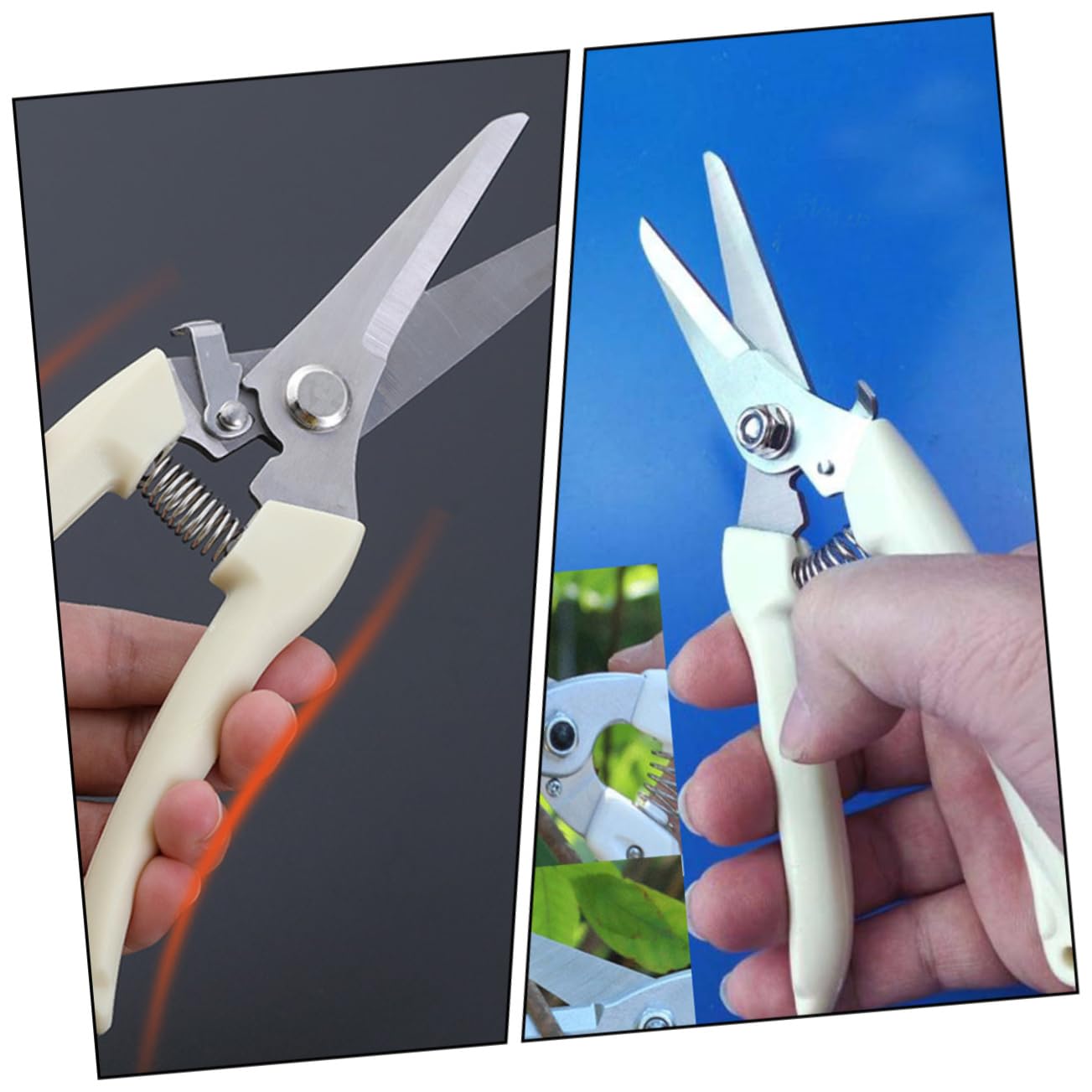 BESTonZON 2 Sätze Gartenschere Handschere Pflanzenschneider Schere Cutter Gartenschneider Werkzeug Clipper Baumschneider Cutter Pflanzenschneider Baumschere Beige Kunststoff 2 Stück * 2