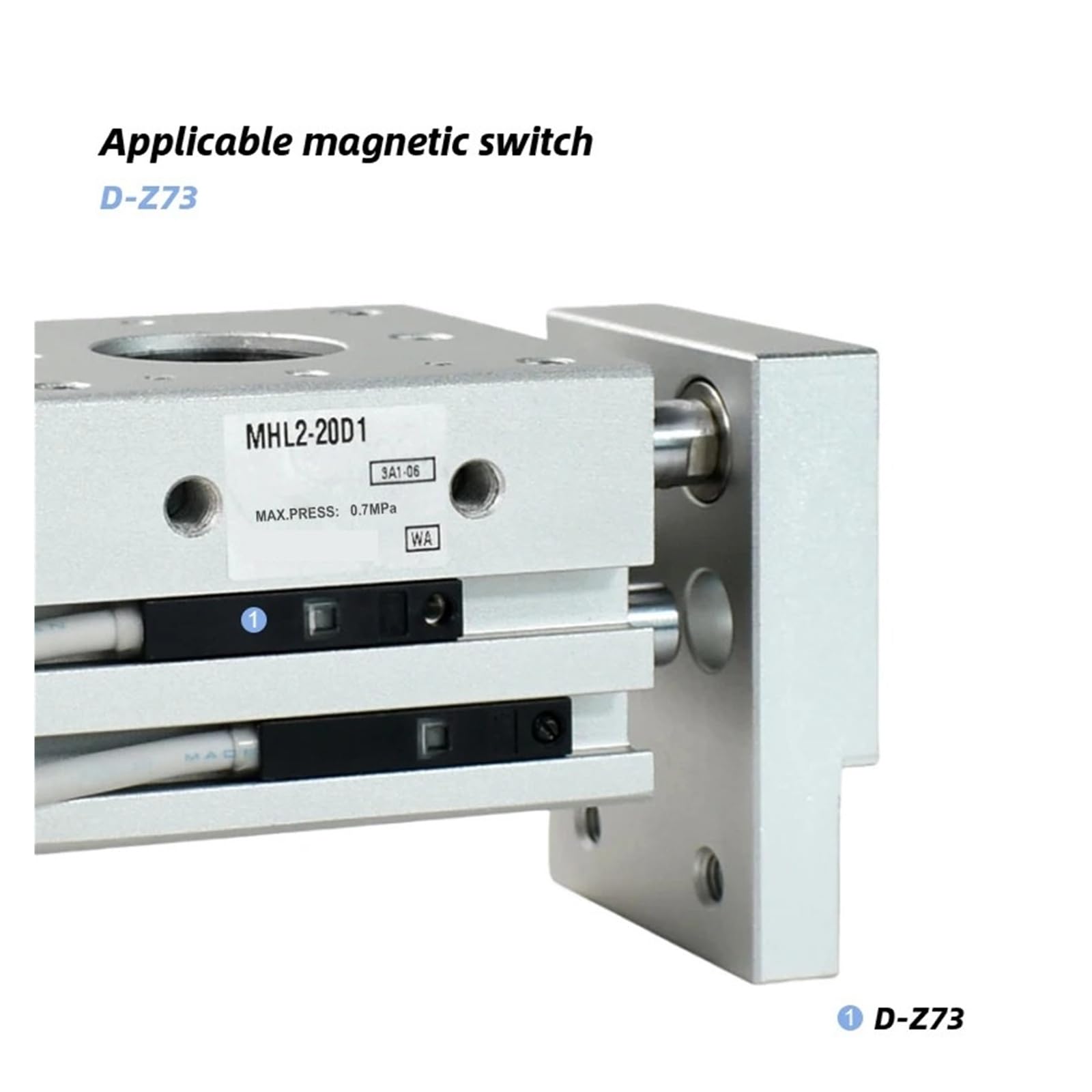 Aluminiumlegierung MHL2 Doppeltwirkend Pneumatischer Greifer T-Typ Luftzylindergreifer 10 MM 16 MM 20 MM 25 MM Mit schneller Reaktion und flexibler Steuerung(MHL2-20D)