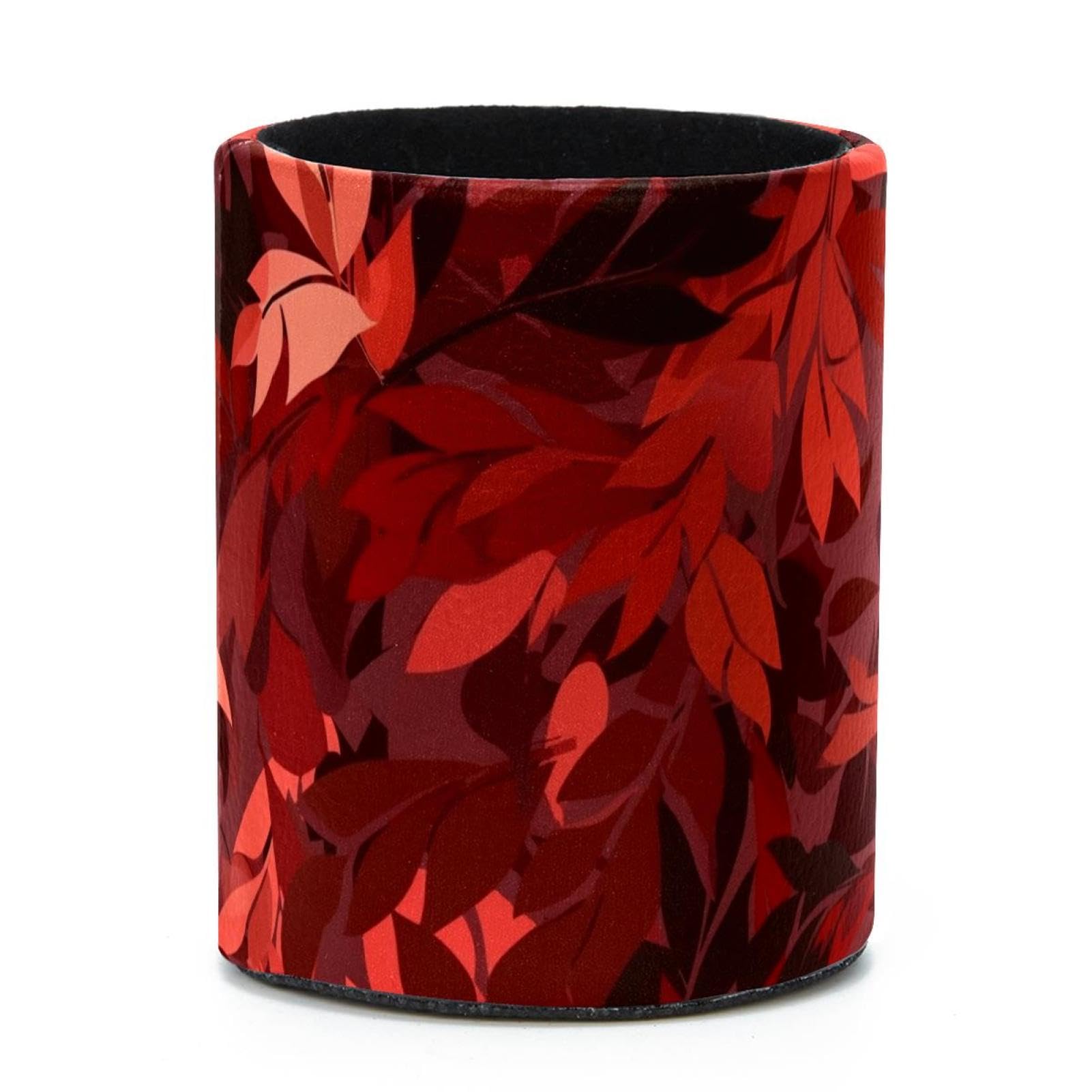 VAPOKF Round Pencil Holders for Desk, Artistic Leaves Pen Holders Pen Pot Makeup Brushes Storage Desktop Stationery Supplies Organiser for Home Office