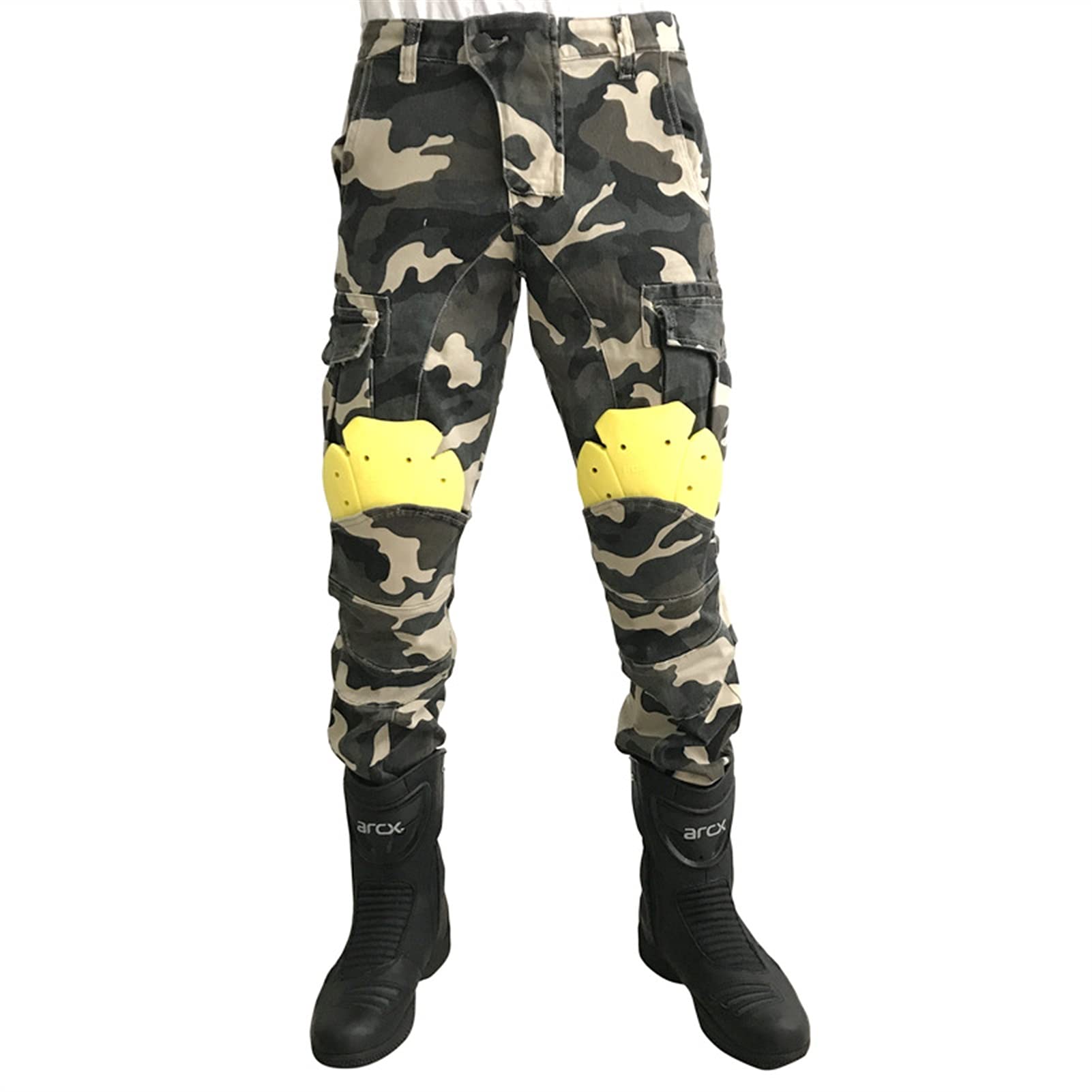 Pantalones De Moto De Camuflaje Vaqueros De Moto para Hombre Viene con 4 Equipos De Protección Desmontables. Vaqueros De Primavera Y Verano, Unisex, Aptos para El Ciclismo. (M-4XL)