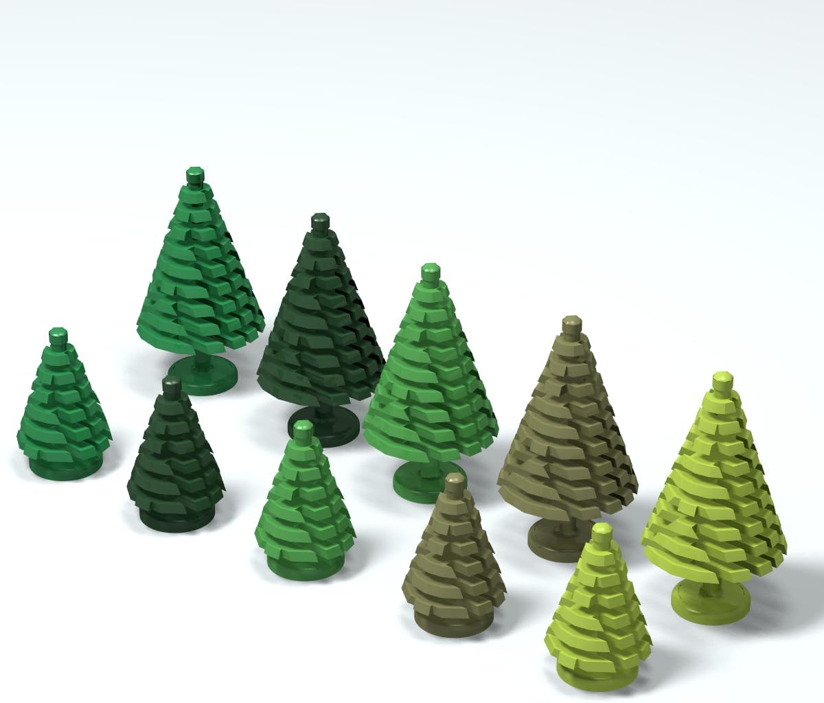 Classic Building Plant Bulk, Tree Pine Large 4x4x6 2/3 80 Piece,Compatible with Lego Parts and Pieces:(Olive Green)