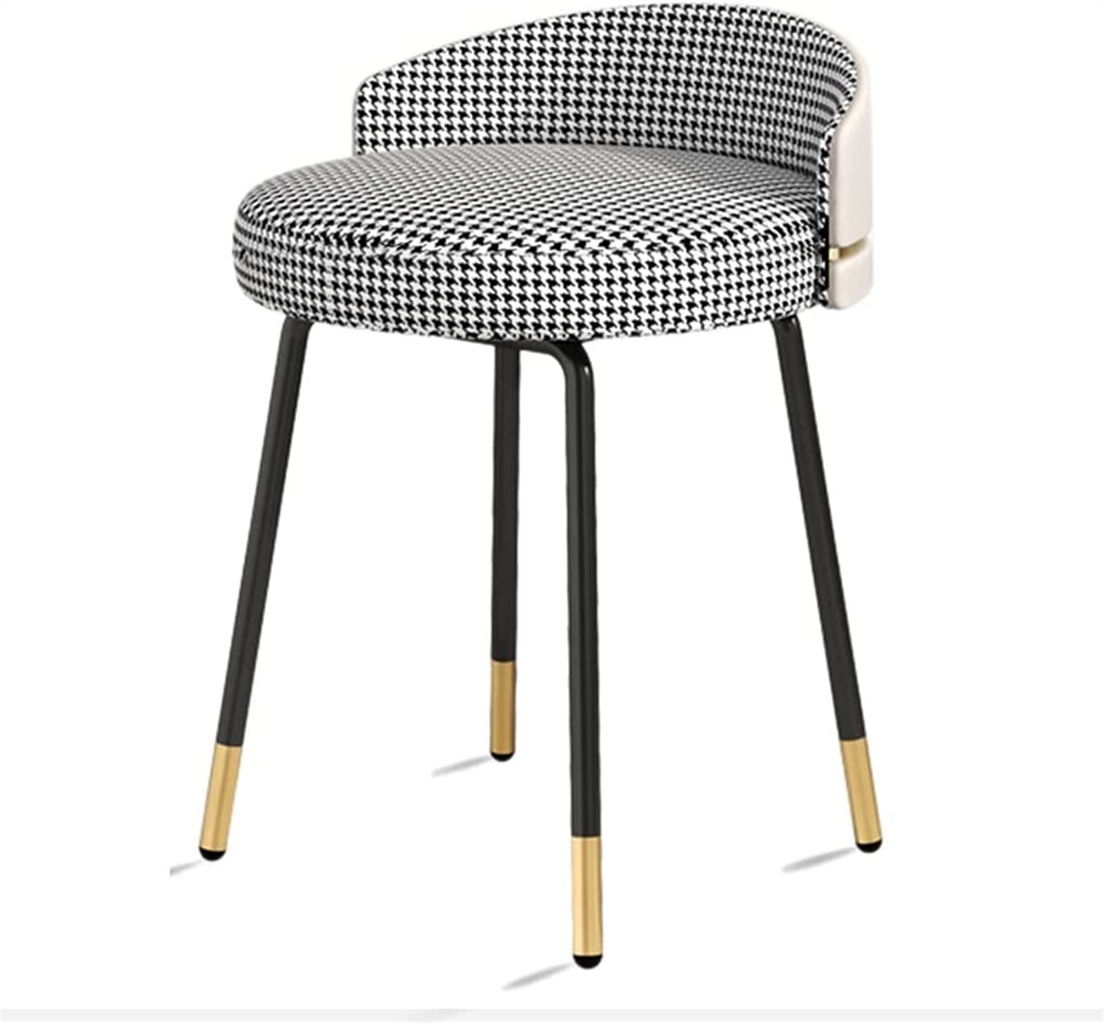 GRDDBZA Vanity Bench with Padded Cushion, Vanity Chair Benches Vanity Bedroom Dressing Stool Make-up Stools, Dining Stool Small Back Chairs Entrance Shoe Changing Stool Iron Stool Legs(B), 40x40x45cm