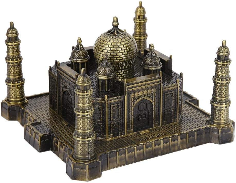 Hztyyier World Landmark Building Model, Metal Art Sculpture Decor, Collectible Miniature for Office Home Display
