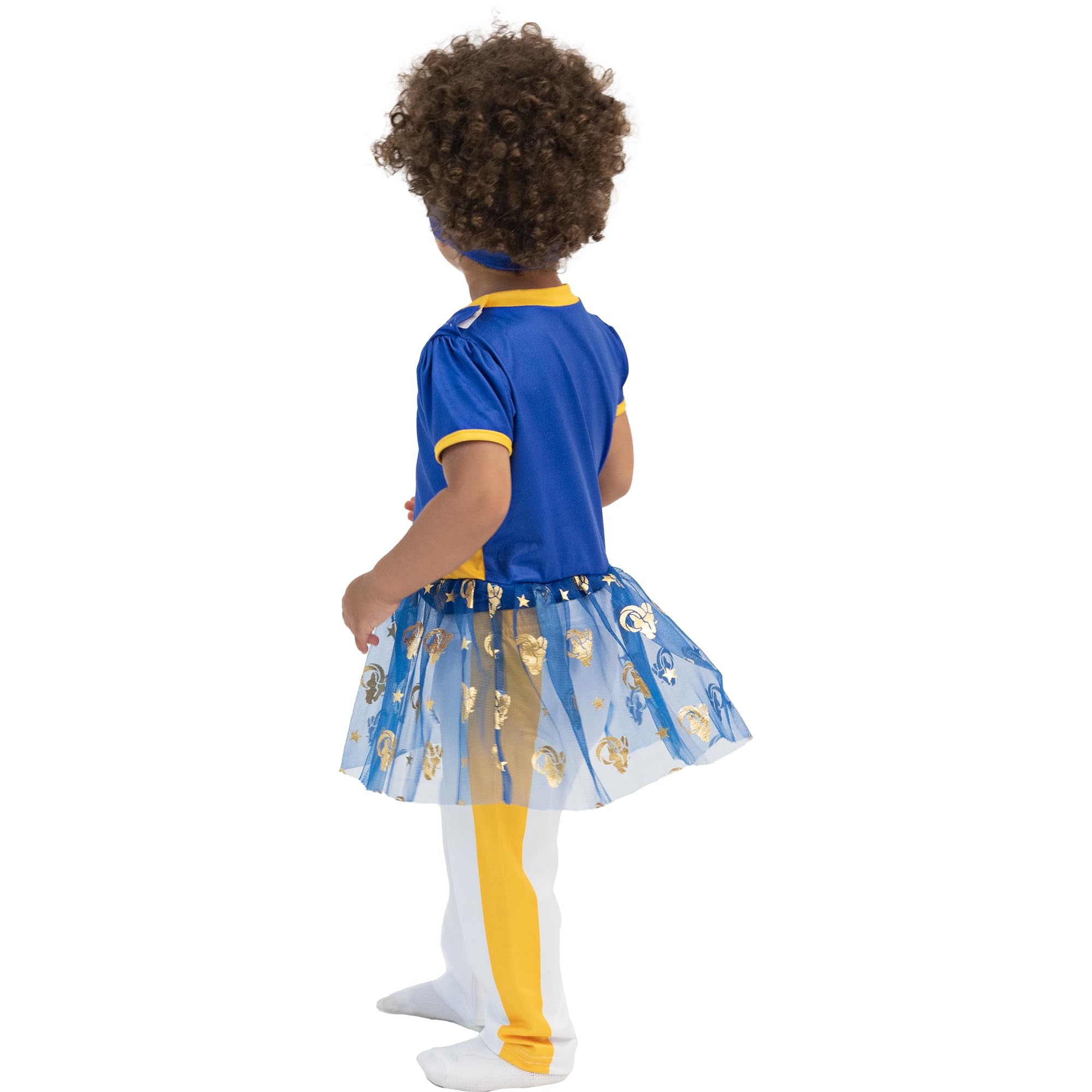 MODERN HERO NFL Officially Licensed One-piece Bodysuit with Mesh Skirt, Leggings and Matching Headband (24 Months, Los Angeles Rams)