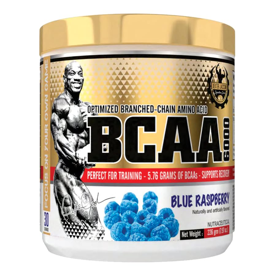Dexter Jackson BCAA 6000, 5.76g BCAA, 30 Servings - 226g (Blue Raspberry)