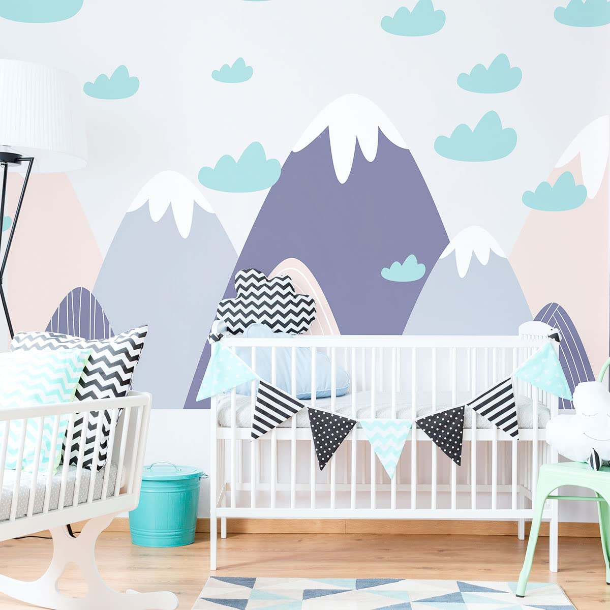 Children's Wall Stickers - Decorative Baby Room - Giant Children's Wall Sticker Scandinavian Mountains Finka - 50 x 75 cm - Image 3