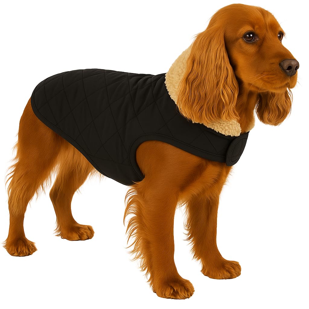 dog coat - Flamingo Bonnie Black - A:45cm B:36–44cm C:58–64cm - polyester - water-repellent - plush inner lining - Hook-and-loop fastener closure - made in Europe