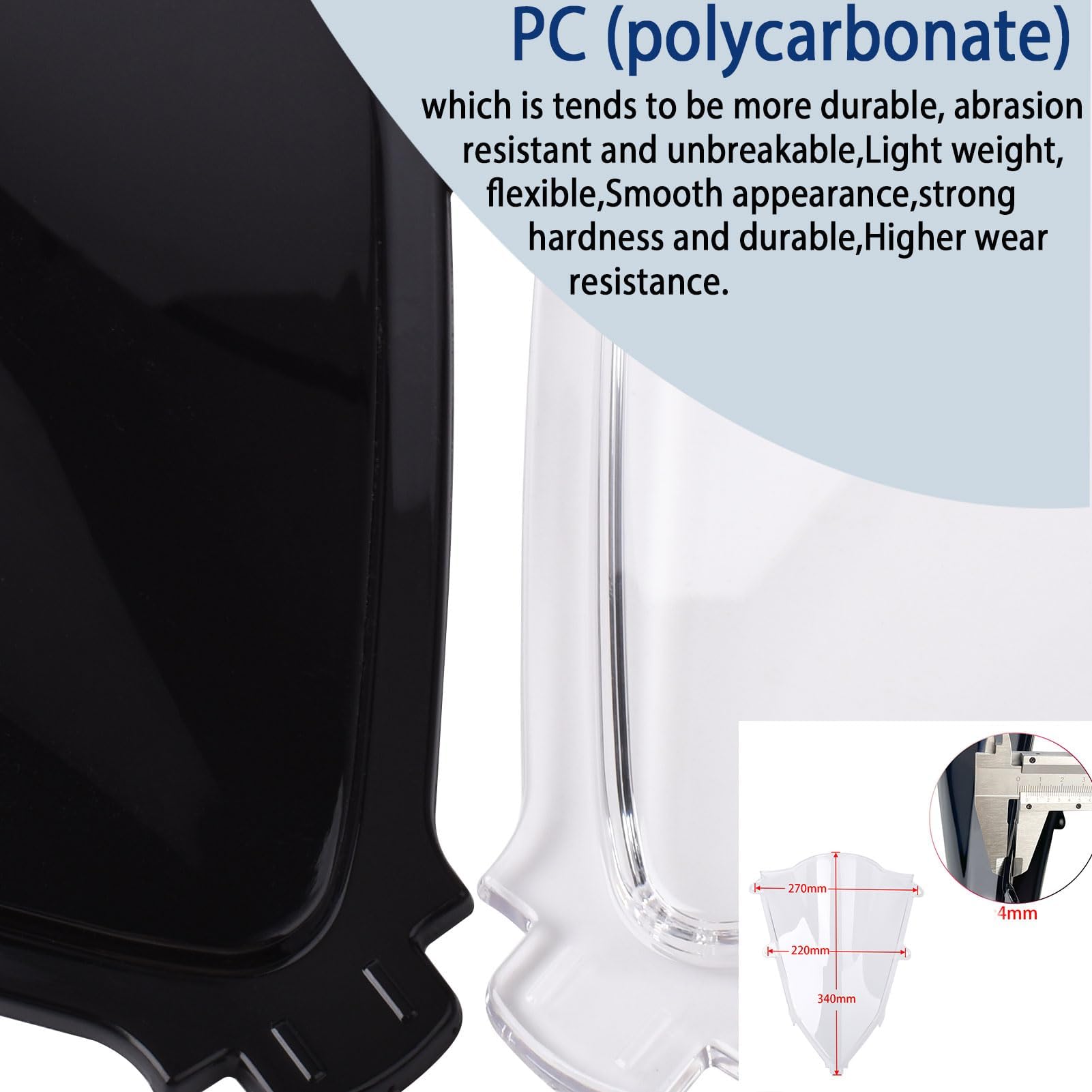 Parabrezza per moto CBR650R, deflettore antivento, visiera, copertura visiera compatibile con CBR650R, CBR 650R, CBR 650 R, accessori 2019-2026(Fumo nero)