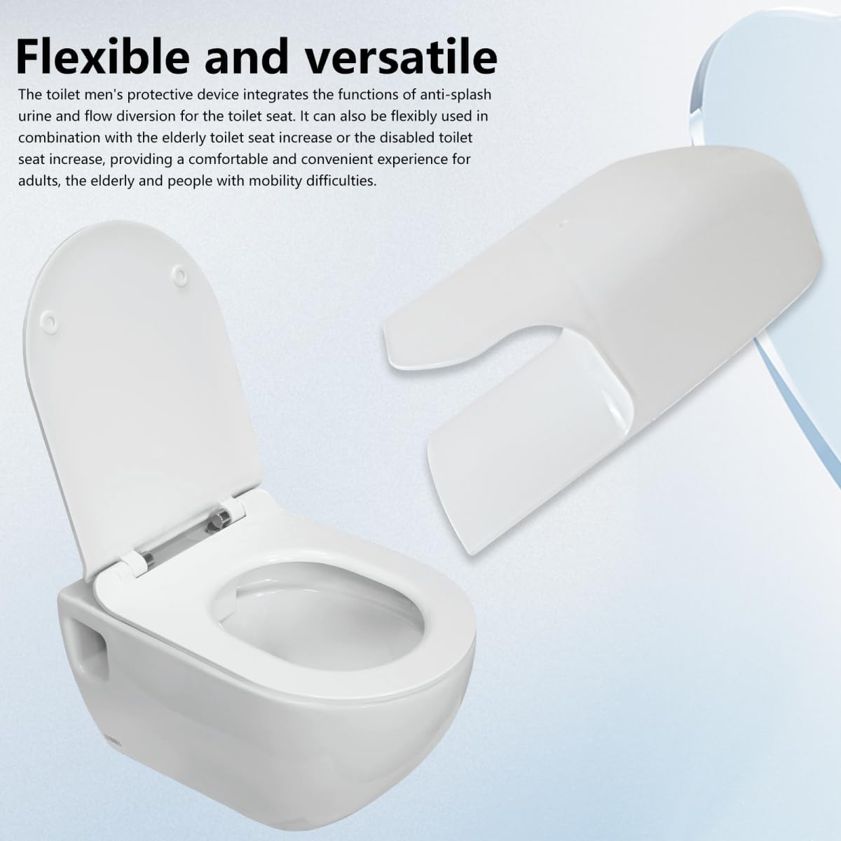 Toilet Splash Guard for Directs Urine Home Care Training,Diversion Pee Guard,Portable Restroom Pee Guard for Toilet Seat Adult Men,Prevent Urine Splashing (1 Pack)