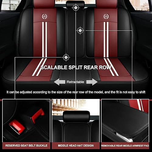 Miniatura 5 de Funda de asiento de automóvil compatible con Dacia Sandero Stepway transpirable e impermeable compatible con bolsa de aire para asiento de