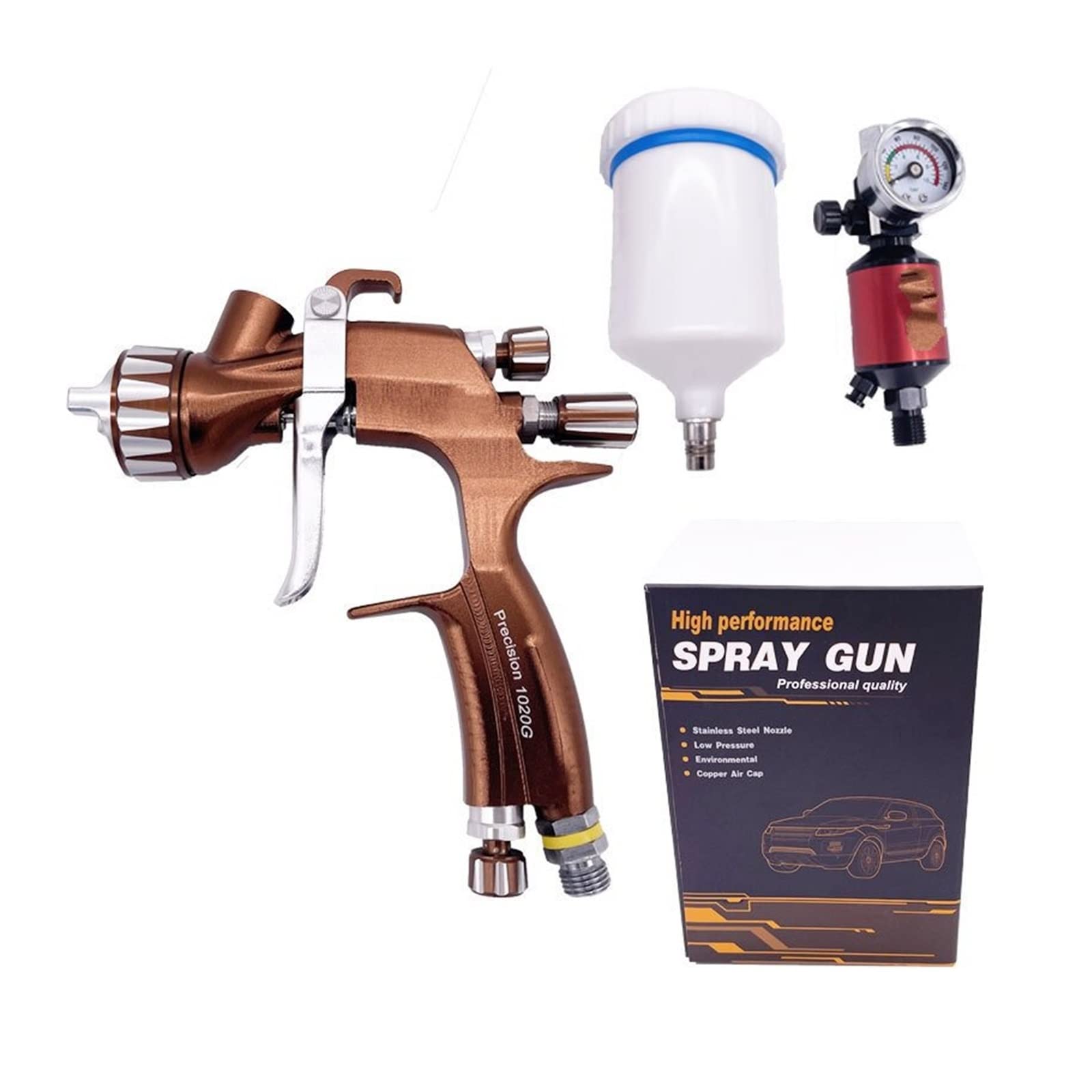 Boquilla Bomba de Engrase Pistolas de Pintura con Boquilla de 1,3 MM, Pistolas pulverizadoras industriales de Alta atomización con aerógrafo 959G Bomba de Engrase(Mini 0.8MM)