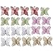 EXCEART 20Pcs De Noël Papillon Stickers De Noël Glitter Papillon Ornement DIY Artisanat Papillon 3D Papillon Autocollant pour La Fête De Noël Chambre