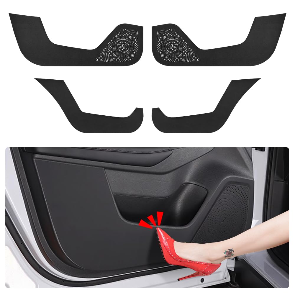 LUNQIN Car Door Anti Kick Pad for Mitsubishi Outlander Accessories 2022 2023 2024 2025 Protector Mat Dirty Collision Stickers Interior
