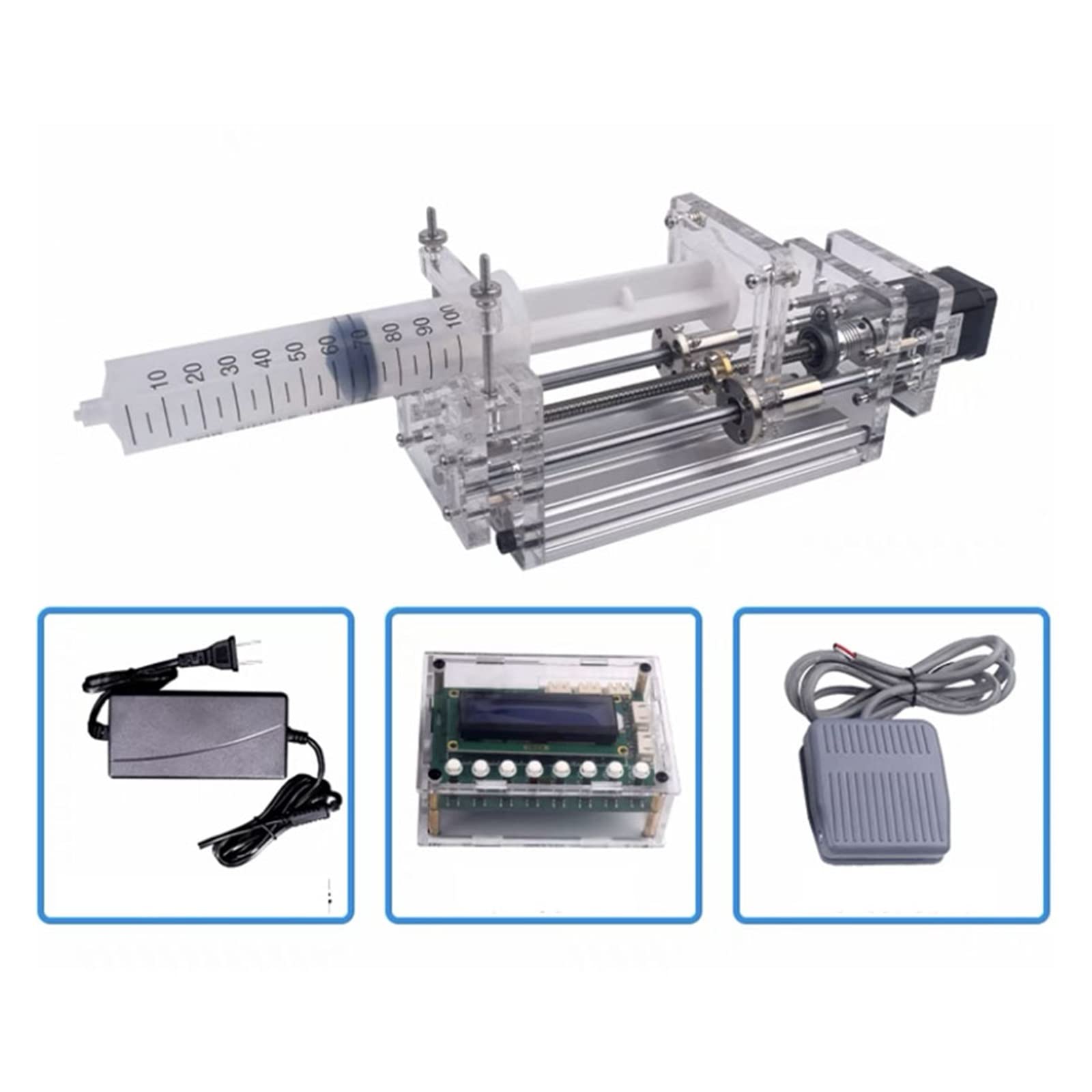 1–150 ml Labor-Kleinspritzenpumpe, Desktop-Präzisions-Elektro-Injektionspumpe, Antriebspumpe, Flüssigkleberspender, DC 12 V(B)