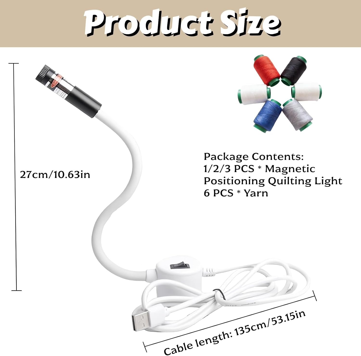 Magnetic Positioning Quilting Light for Sewing Machine, Quilting Guide Light, Sewing Guide Light with Adjustable Dot/Straight Line/Crosshair Projection for Straight Stitching (2PCS-Crosshair+Dot)