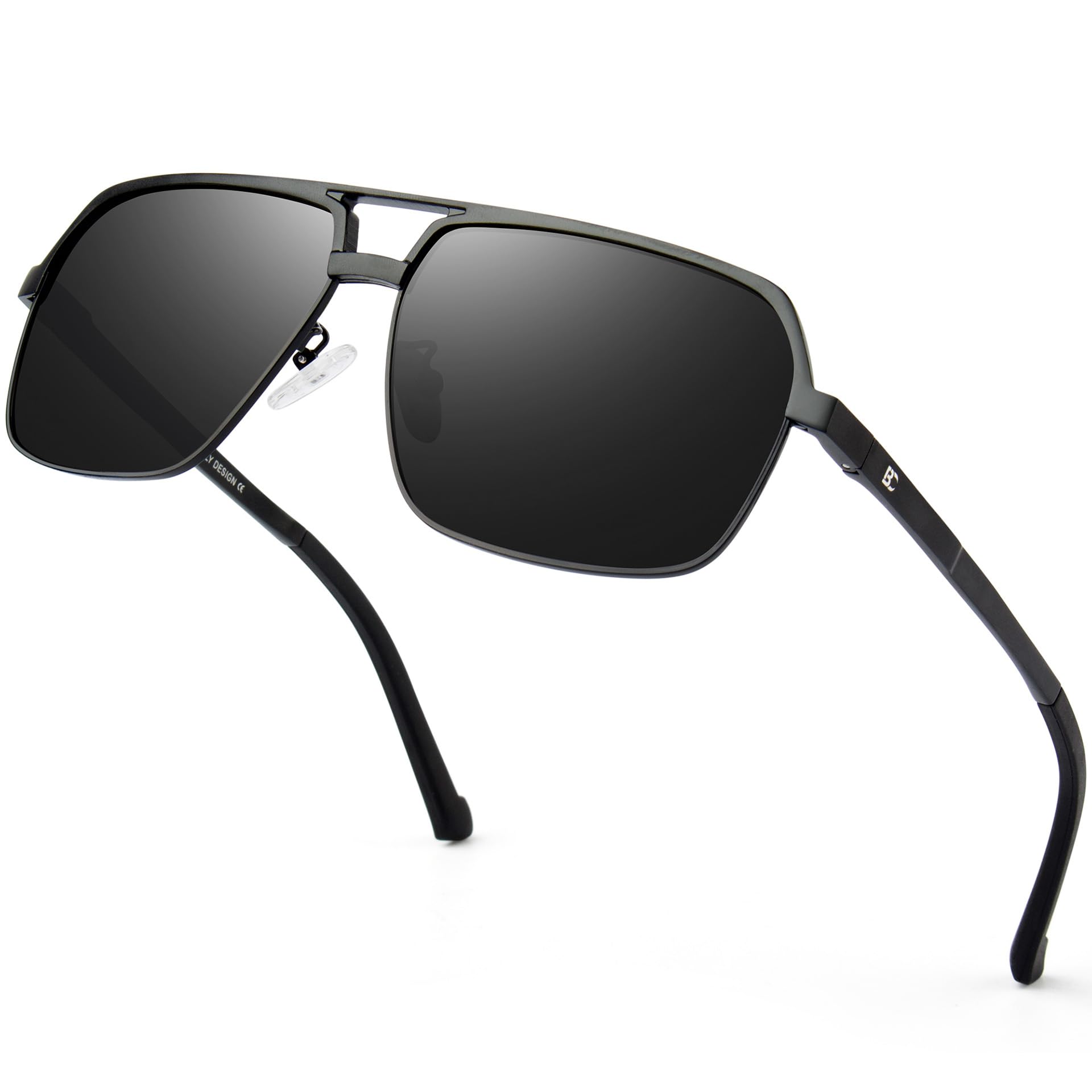 bircen Polarized Sunglasses for Men - UV Protection Metal Square Trendy Shades with Classic Retro Style-picture-52